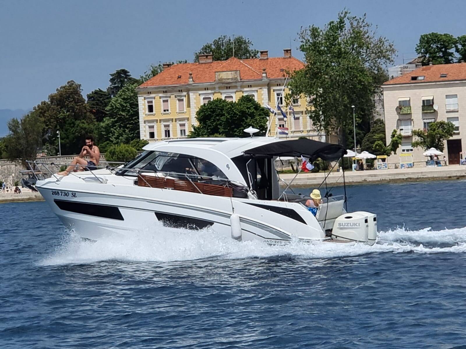 Antares 9 OB “Queen Korina” in front of Zadar, Croatia