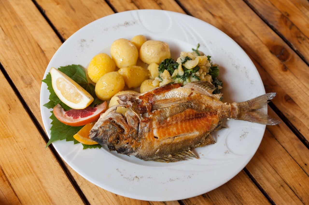 Traditional mediterranean food served in Šibenik